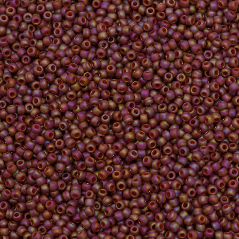 Toho Round Seed Bead 11/0 Semi-Glazed Burnt Orange AB 2.5-inch Tube (2640F)