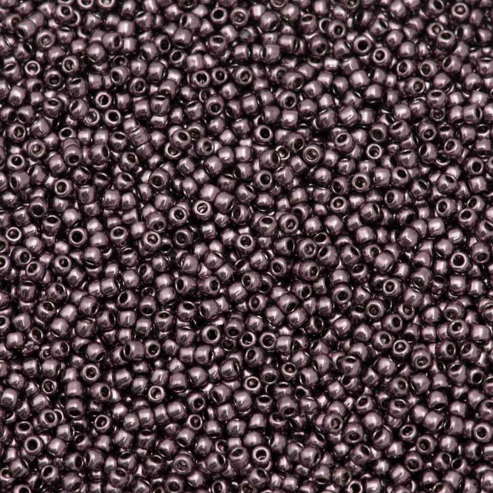 50g Toho Round Seed Bead 11/0 Galvanized Dark Lavender (605)