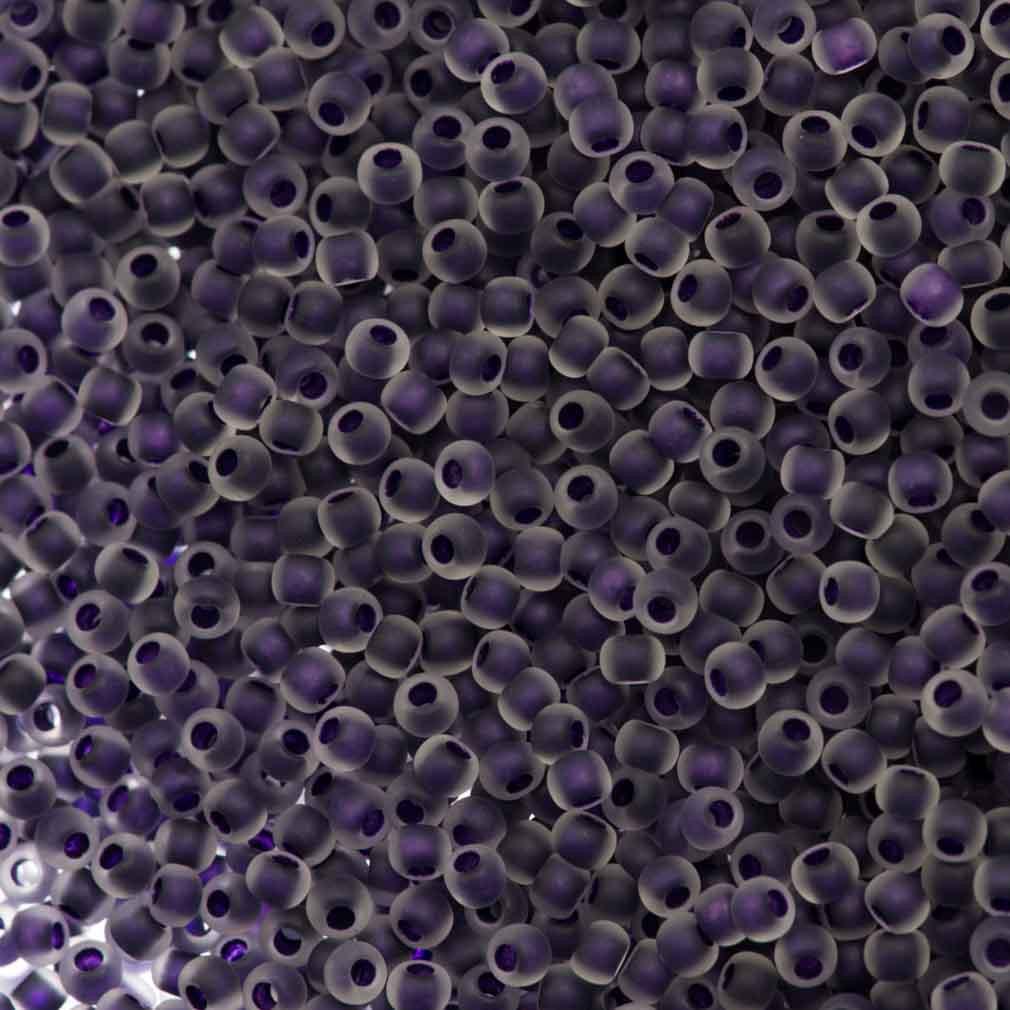50g Toho Round Seed Bead 11/0 Matte Inside Color Lined Grape (774F)