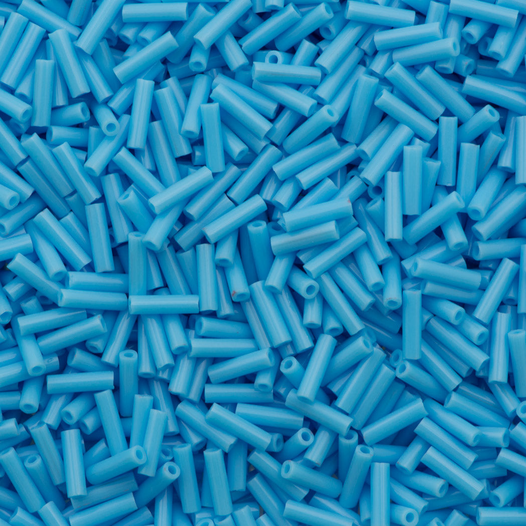 Miyuki 6mm Bugle Bead Opaque Light Blue 5-inch Tube (413)