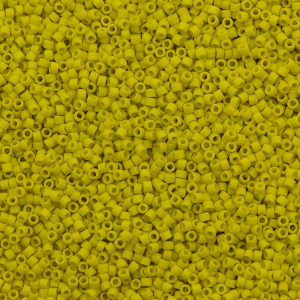 Miyuki Delica Seed Bead 11/0 Matte Opaque Glazed Citron 2-inch Tube DB2283