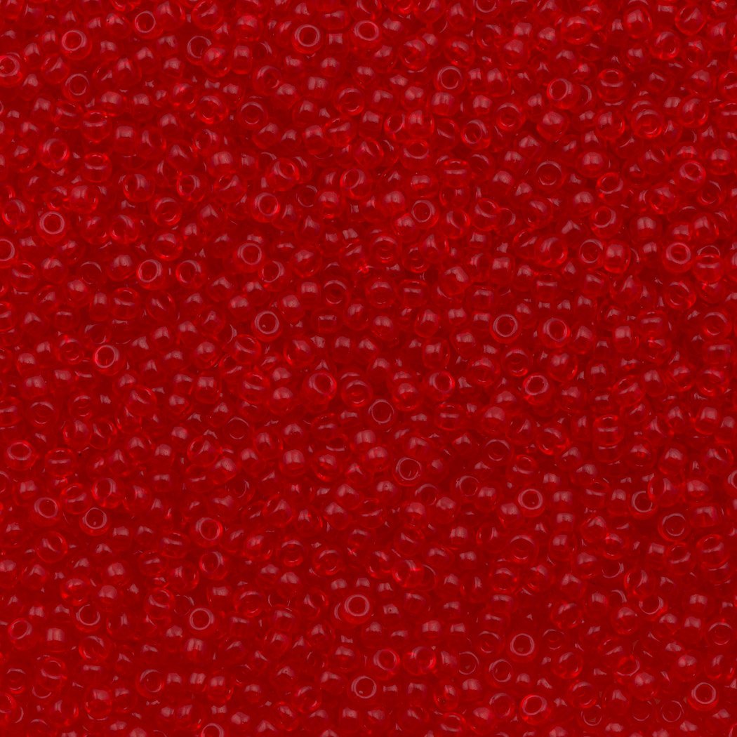 50g Miyuki Round Seed Bead 11/0 Transparent Red (140)