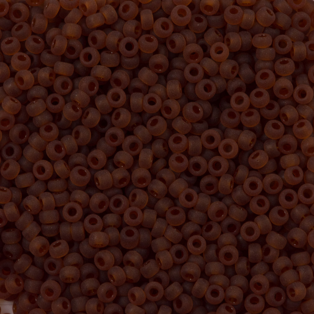 Miyuki Round Seed Bead 11/0 Matte Transparent Dark Amber 22g Tube (134F)