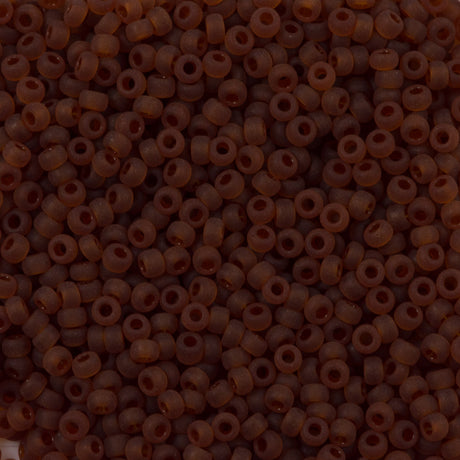 Miyuki Round Seed Bead 11/0 Matte Transparent Dark Amber 22g Tube (134F)