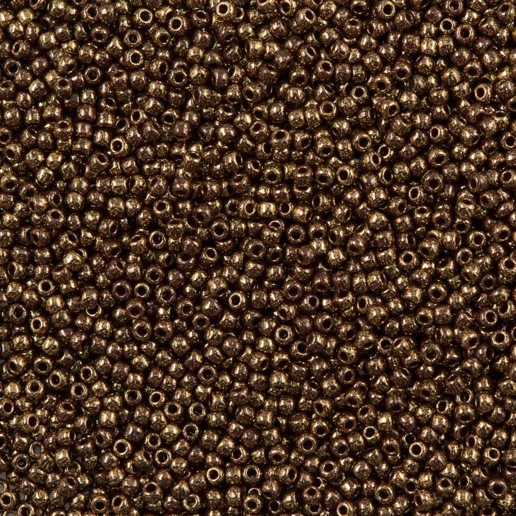 Toho Round Seed Bead 11/0 Gilded Marble Brown (1705)
