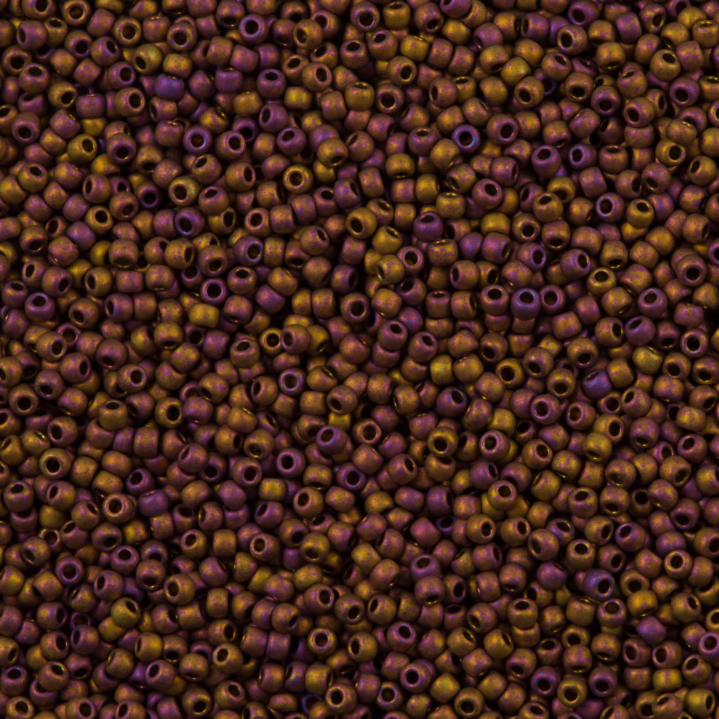 50g Toho Round Seed Beads 11/0 Higher Metallic Matte Copper Twilight (514F)