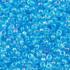 Miyuki Round Seed Bead 8/0 Transparent Light Blue AB 22g Tube (260)