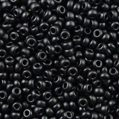 Miyuki Round Seed Bead 11/0 Opaque Semi-Matte Black 22g Tube (401SF)