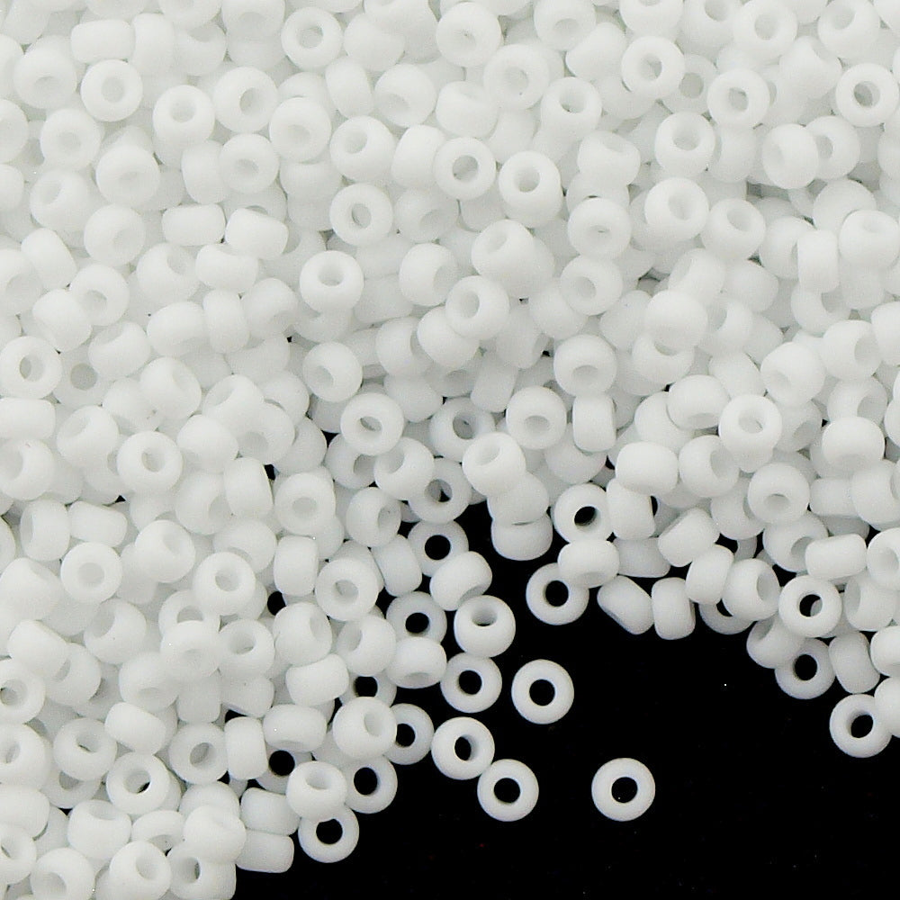 Miyuki Round Seed Bead 11/0 Opaque Matte White (402F)