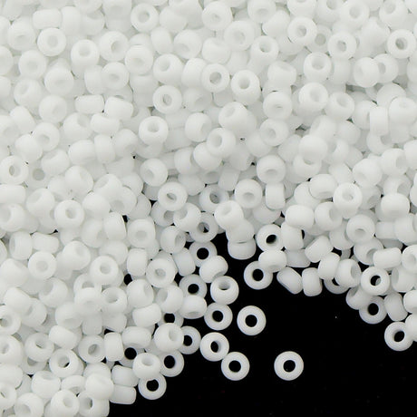 Miyuki Round Seed Bead 11/0 Opaque Matte White (402F)