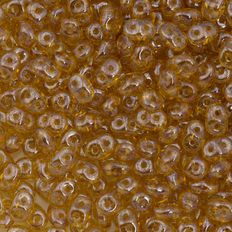 Super Duo 2x5mm Two Hole Beads Topaz White Luster 22g Tube (10060WL)