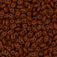 Super Duo 2x5mm Two Hole Beads Opaque Brown 22g Tube (13600)