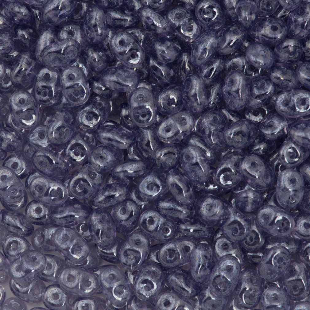 Super Duo 2x5mm Two Hole Beads Light Tanzanite White Luster 15g (20500WL)