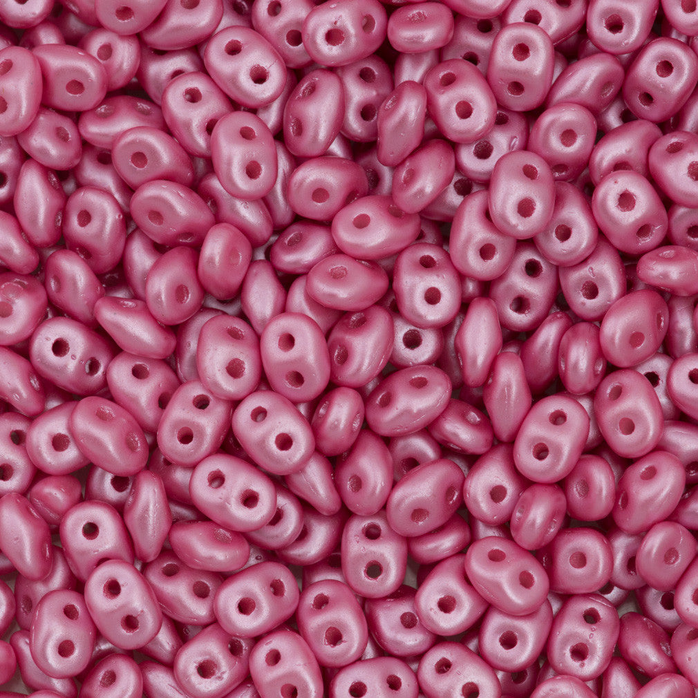 Super Duo 2x5mm Two Hole Beads Pastel Pink 22g Tube (25008)