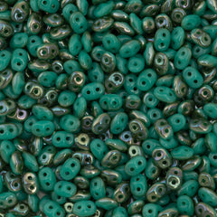 Super Duo 2x5mm Two Hole Beads Opaque Turquoise Celsian 15g (63130Z)
