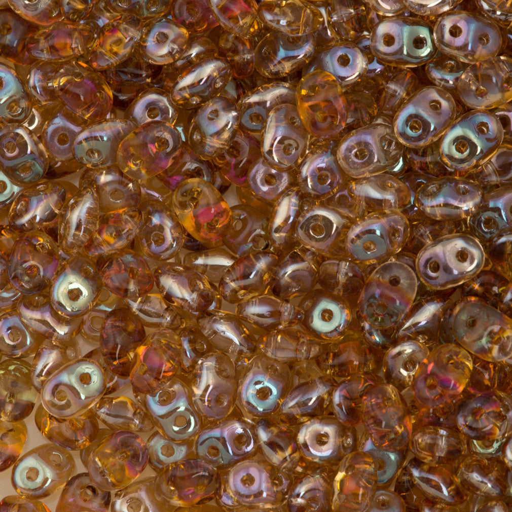 Super Duo 2x5mm Two Hole Beads Rosaline Celsian 22g Tube (70120Z)