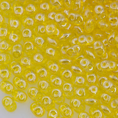 Super Duo 2x5mm Two Hole Beads Transparent Lemon White Luster 15g (80020WL)