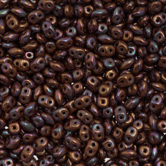 Super Duo 2x5mm Two Hole Beads Opaque Brown Nebula 15g (13600NEB)