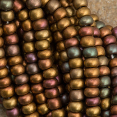 Czech Seed Bead 6/0 Opaque Dark Bronze 1/2 Hank (01640)