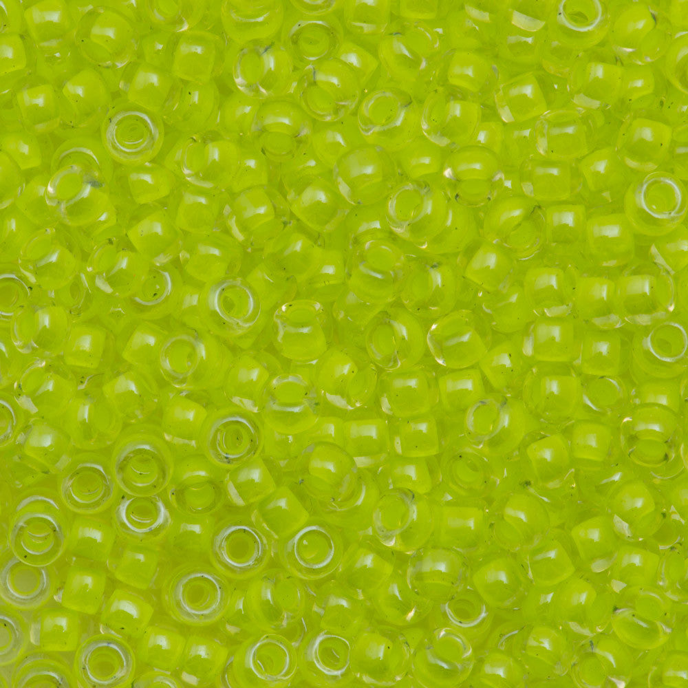 Miyuki Round Seed Bead 6/0 Inside Color Lined Lime 20g Tube (1119)