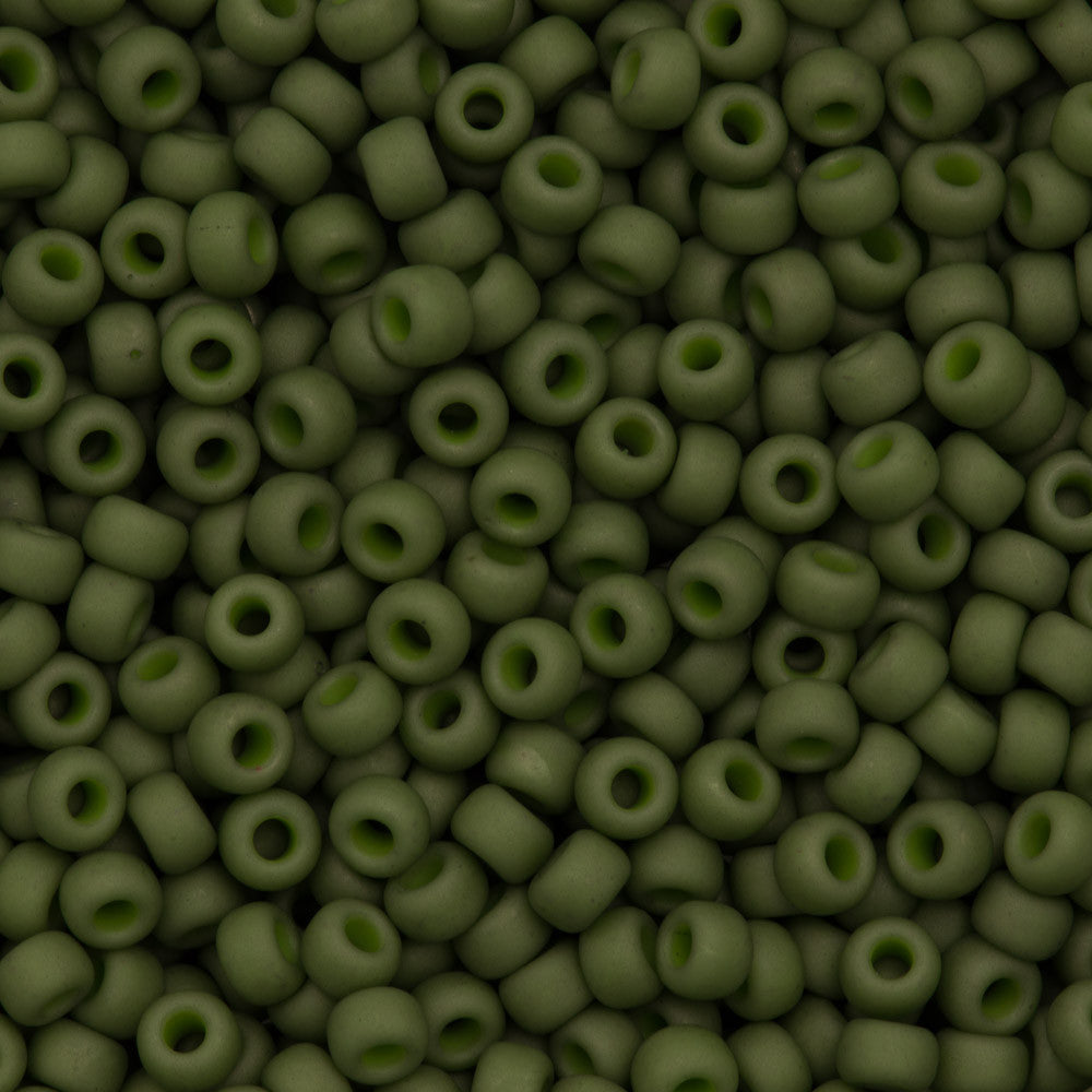 Miyuki Round Seed Bead 6/0 Matte Opaque Olive 20g Tube (2318)