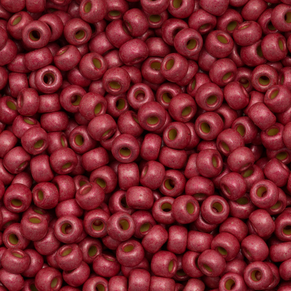 Miyuki Round Seed Bead 6/0 Duracoat Matte Galvanized Light Cranberry 20g Tube (4211F)