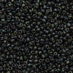 Miyuki Round Seed Bead 8/0 Opaque Picasso Smoky Black 22g Tube (4511)
