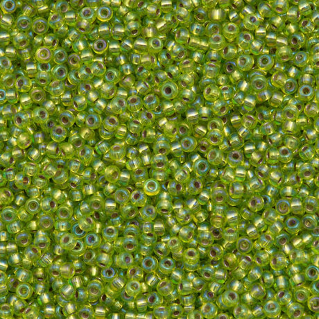 50g Miyuki Round Seed Bead 11/0 Silver Lined Chartreuse AB (1014)