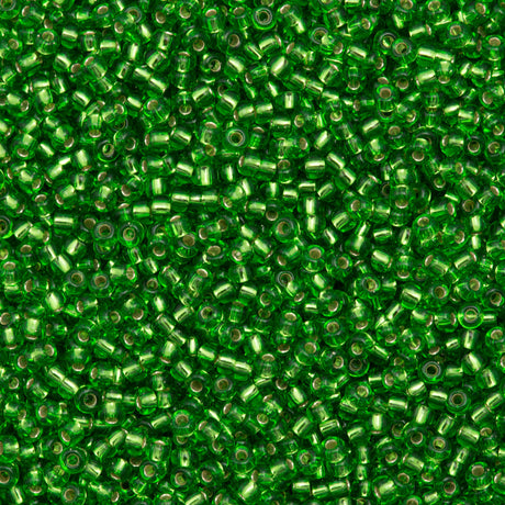 Miyuki Round Seed Bead 11/0 Silver Lined Light Green 22g Tube (15)