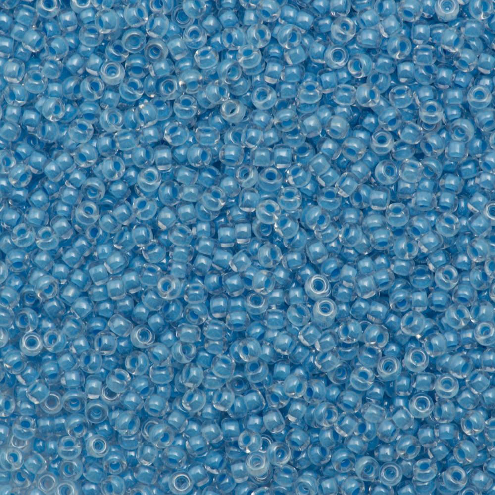 50g Miyuki Round Seed Bead 11/0 Inside Color Lined Faded Denim (221)