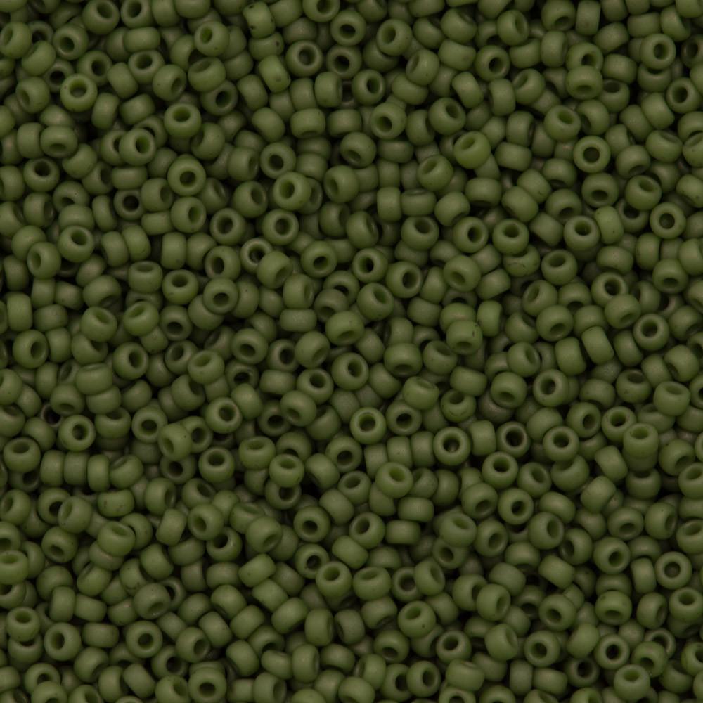 50g Miyuki Round Seed Bead 11/0 Matte Opaque Olive (2318)