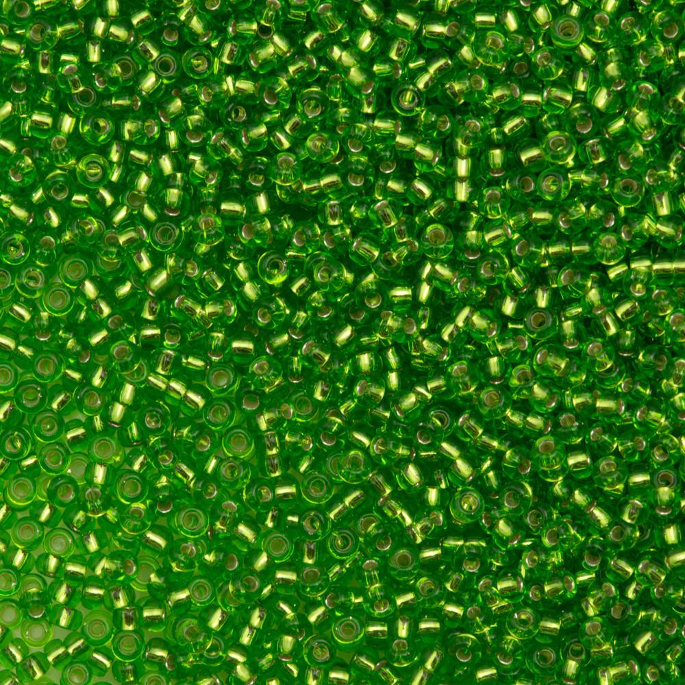 50g Miyuki Round Seed Bead 11/0 Silver Lined Lime (2423)