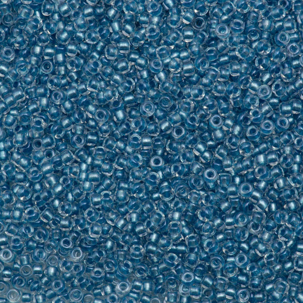 10g Miyuki Round Seed Bead 11/0 Inside Color Lined Sapphire Blue (2606)