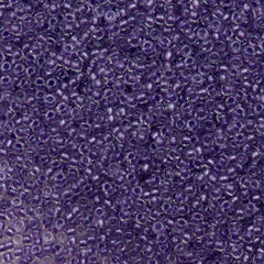 10g Miyuki Round Seed Bead 11/0 Inside Color Lined Purple Luster (2607)