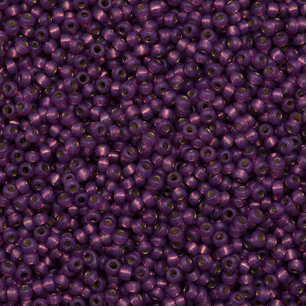 Miyuki Round Seed Bead 8/0 Duracoat Silver Lined Dyed Dark Lilac 22g Tube (4248)