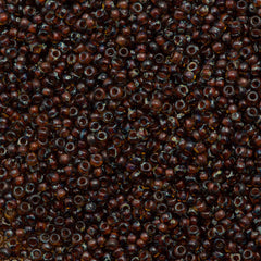 Miyuki Round Seed Bead 8/0 Transparent Dark Amber Picasso 22g Tube (4502)