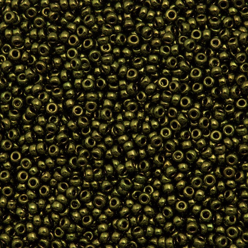 50g Miyuki Round Seed Bead 11/0 Metallic Olive (459)