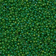 10g Miyuki Round Seed Bead 11/0 Opaque Green AB (480)