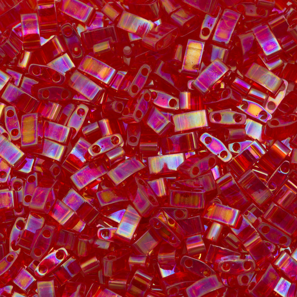 Miyuki Half Tila Seed Bead Transparent Berry AB 7.5g Tube (254)