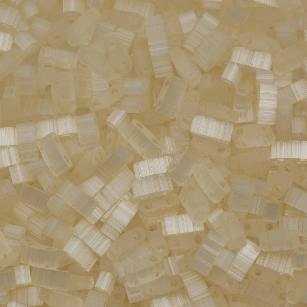 Miyuki Half Tila Seed Bead Ivory Satin 7.5g Tube (2592)