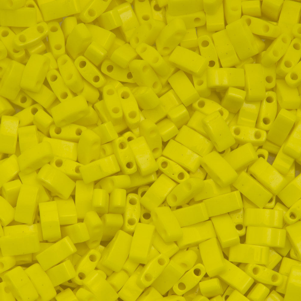 Miyuki Half Tila Seed Bead Opaque Yellow 7.5g Tube (404)