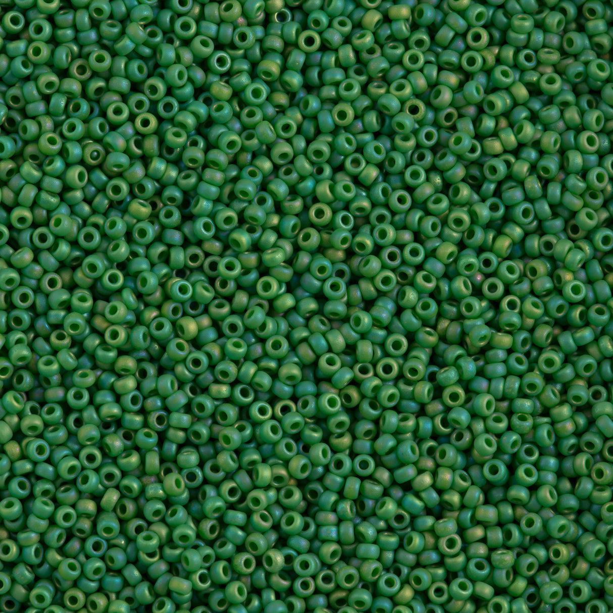 Miyuki Round Seed Bead 15/0 Opaque Jade Green AB 2-inch Tube (411FR)