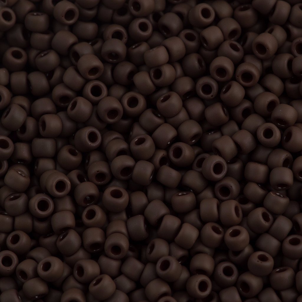 50g toho Round Seed Bead 8/0 Opaque Matte Brown (46F)
