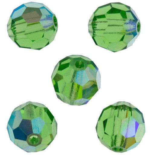 24 Preciosa Czech Crystal 4mm MC Round Bead Peridot AB 50520AB