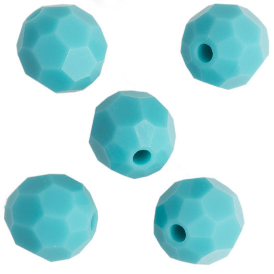 24 Preciosa Czech Crystal 4mm MC Round Bead Turquoise 63030