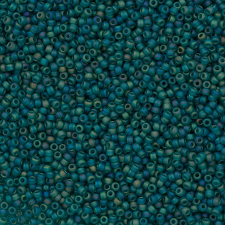 Miyuki Round Seed Bead 11/0 Matte Transparent Teal AB 22g Tube (2405FR)