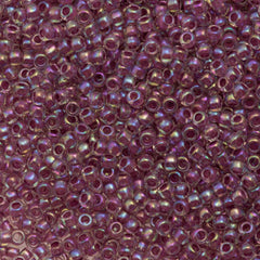 50g Toho Round Seed Bead 8/0 Inside Color Lined Raspberry AB (771)