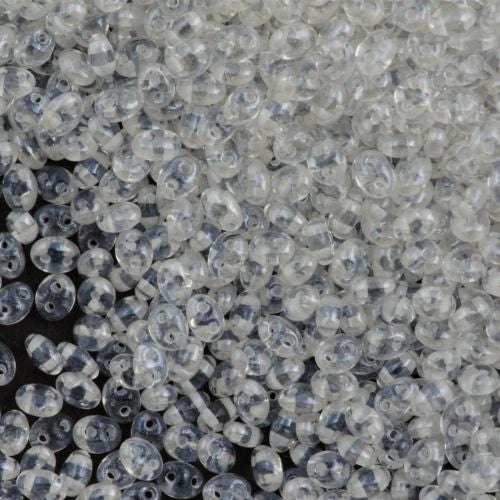 Preciosa Twin Two Hole Beads Inside Color Lined White 15g 38602