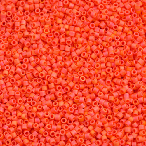 Miyuki Delica Seed Bead 10/0 Matte Opaque Orange AB 7g Tube DBM872