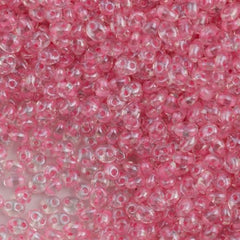Preciosa Twin Two Hole Beads Inside Color Lined Pale Pink 15g 38694